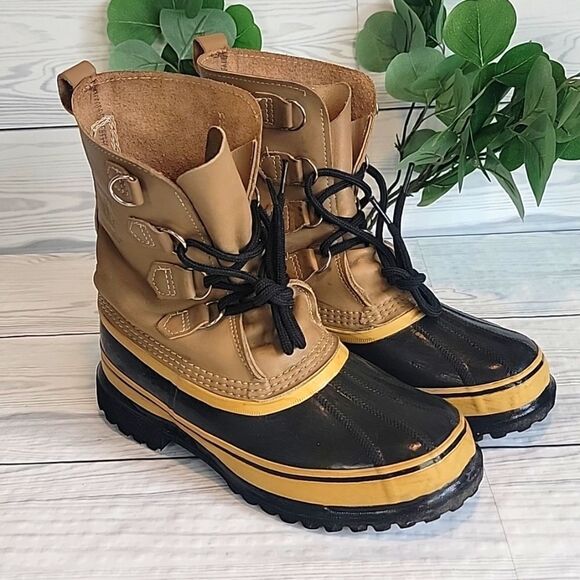 Sorel Caribou waterproof pac boots in natural khaki women's Size 7 (runs big) - Picture 1 of 11